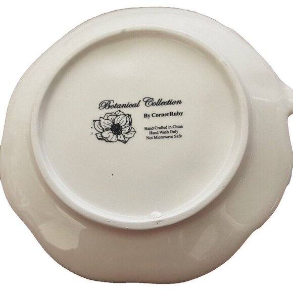 Corner Ruby Butterfly Lily Flower Ceramic Handcrafted Tea Cup-Saucer-Spoon Set - Picture 7 of 7